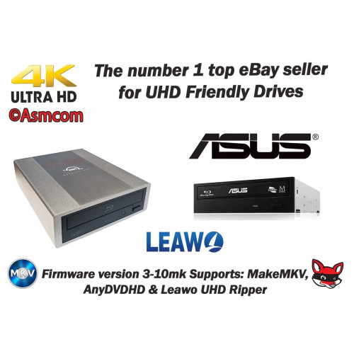 ASUS BW-16D1HT Blu-ray Writer,  Internal / External options available, Reads 4K UHD Discs, Libre-Drive Friendly😉. Available with USB C Cable